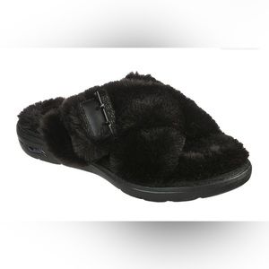 Skechers GoLounge Arch Fit Slippers Black size 9 New in Box